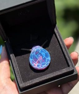 Handmade The Heart of the Ocean Opal Pendant Necklace, Gift Jewelry, Romantic Gift, Gemstone Pendant, Handcraft Wave Pendant, Gift for her