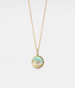 PERIMADE Opal Ocean Wave Picture Locket • Small Custom Photo Locket Necklace • Sterling Silver Friendship Jewelry • Trendy Best Friend Gift