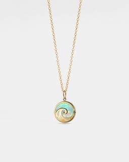 PERIMADE Opal Ocean Wave Picture Locket • Small Custom Photo Locket Necklace • Sterling Silver Friendship Jewelry • Trendy Best Friend Gift