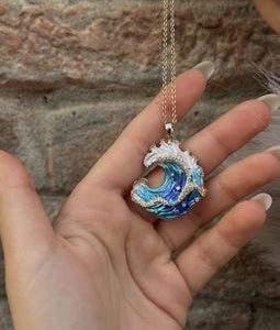 Golden Wave Necklace inspired by the Sea
