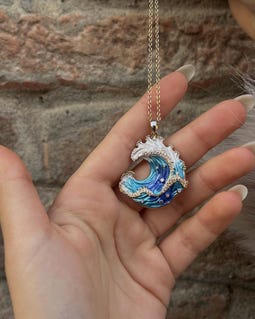 Golden Wave Necklace inspired by the Sea