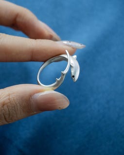 Thresher Shark Ring, Shark Earrings, Shark Bracelet, Handmade Ocean Jewelry, Marine Life Gift for Shark Lovers