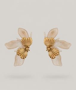 Large Floral Resin Drop Earrings: Statement Flower Studs