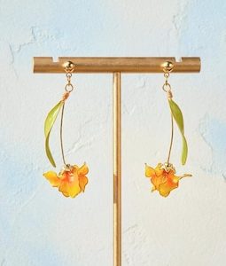 Iris Flower Earrings Handmade Resin Botanical Dangle Earrings Fairycore Cottagecore Jewelry Wedding Bridesmaid Gift for Garden Lover Mom