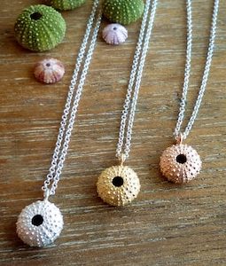 Sterling Silver Sea Urchin Pendant: Small Aegean Treasure Necklace